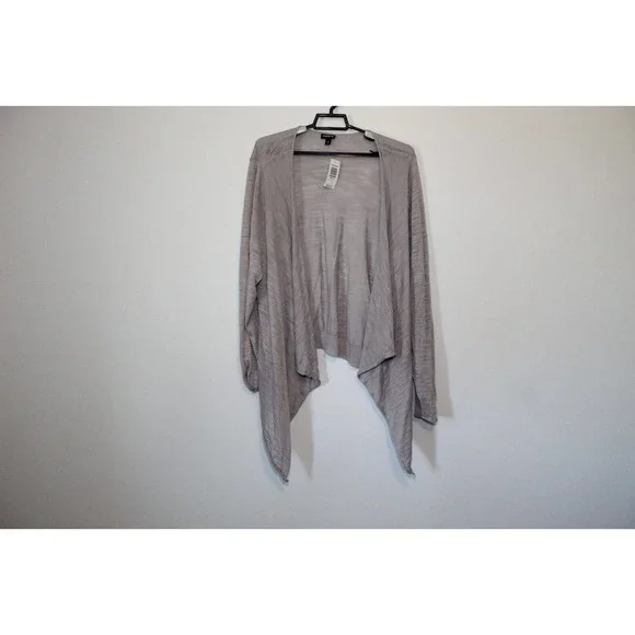 NWT Torrid Slub Cardigan Drape Front Lightweight Gray Women's Size 4 4X H14717 - Picture 2 of 11